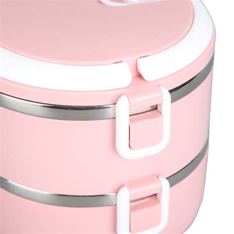 Stackable Lunch Box 2 Tier Stainless Steel Insulated 